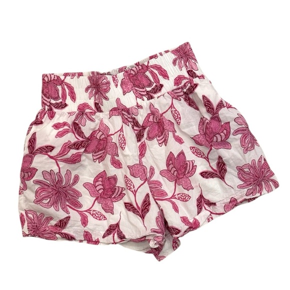 Generation Love Pink Floral Boxer Style High-Waisted Cotton Shorts - Picture 1 of 6